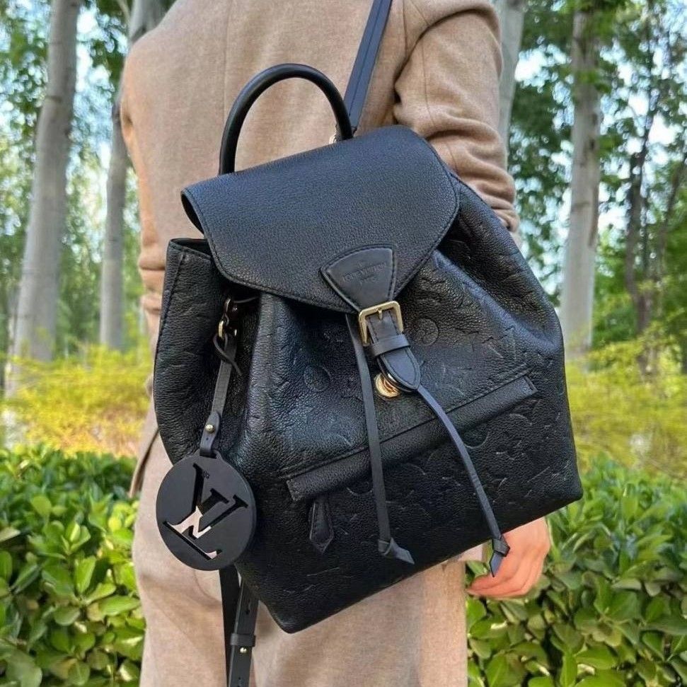 Montsouris Backpack Monogram Empreinte Leather in Black - Handbags