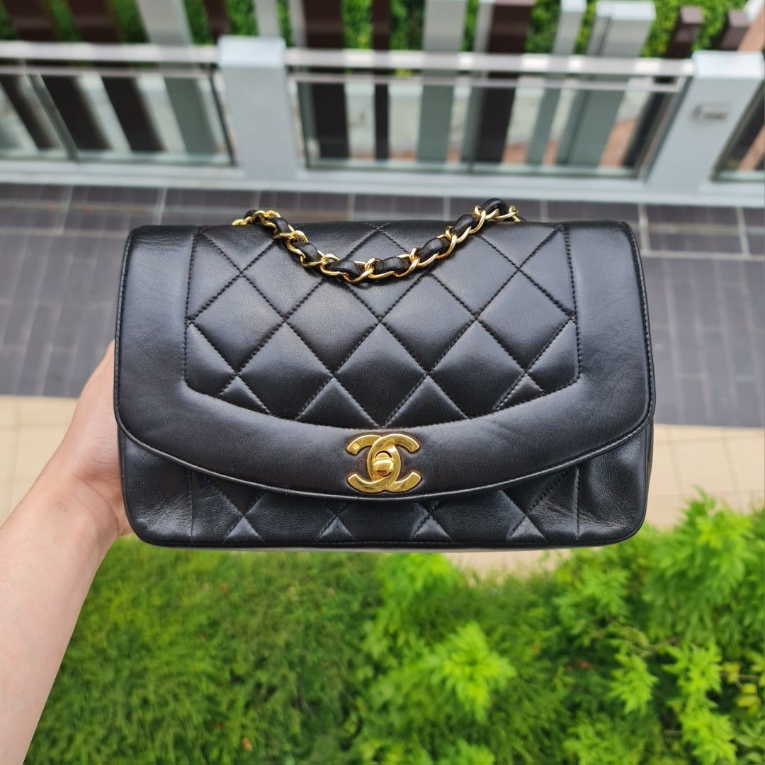 🖤 VINTAGE CHANEL LADY DIANA SMALL FLAP BAG LAMBSKIN BLACK 22CM 22 CM 24K  GHW GOLD HARDWARE CLASSIC FLAP CF, Luxury, Bags & Wallets on Carousell