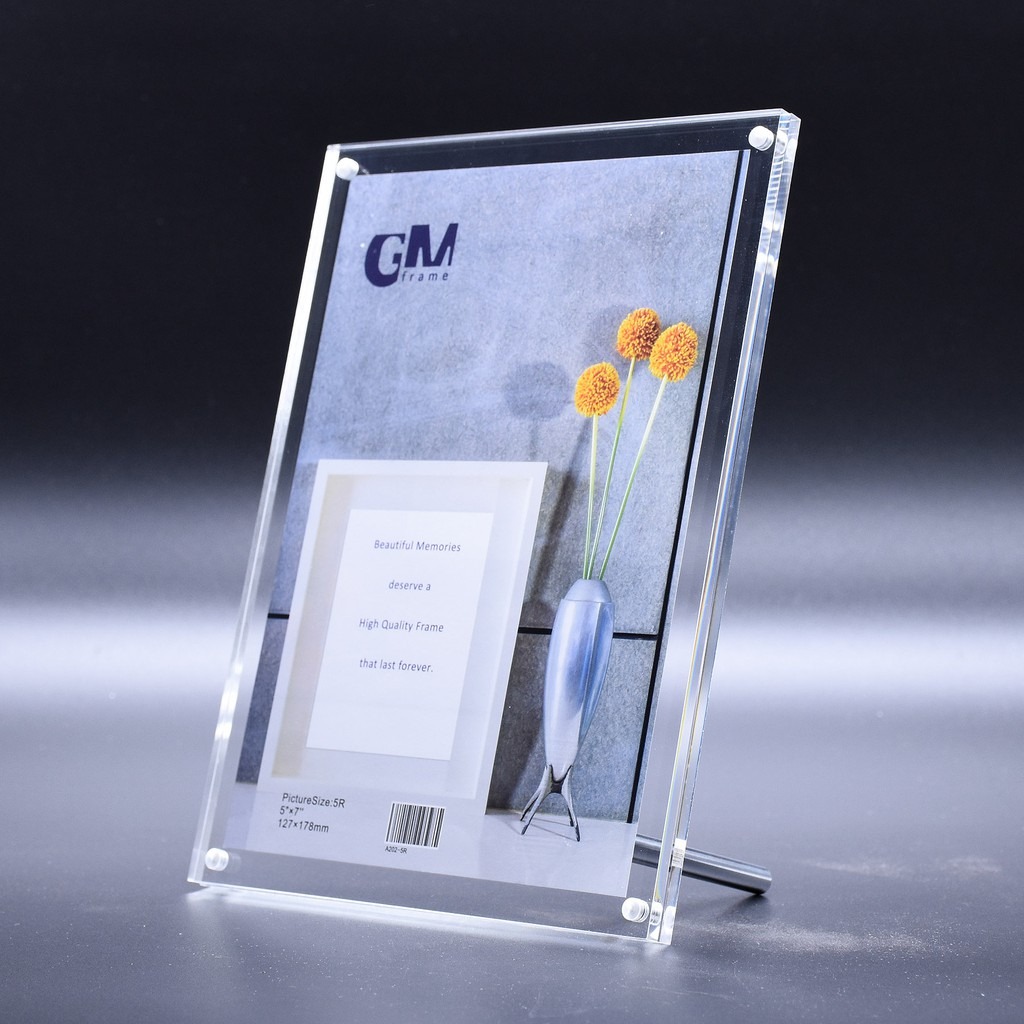 Acrylic Stand Frame with Steel Rod | Photo Frame | A4 Certificate Frame ...