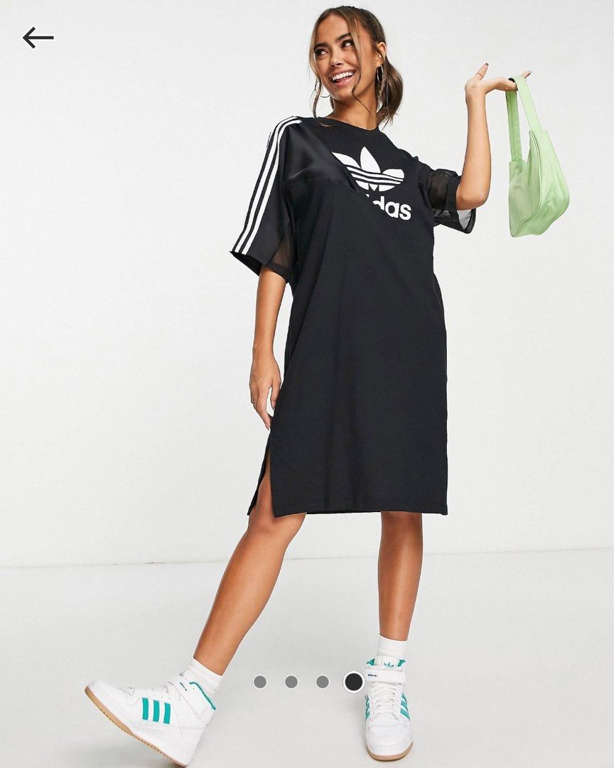 Adidas Original Adicolour Bold T shirt Dress in Black Women s