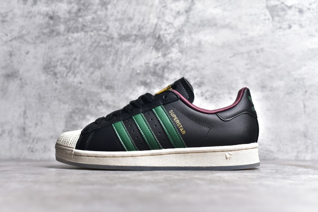 Adidas superstar green black sale