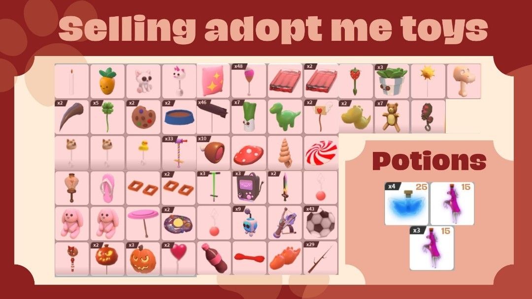 Adopt me toys Potions, Video Gaming, Gaming Accessories, InGame