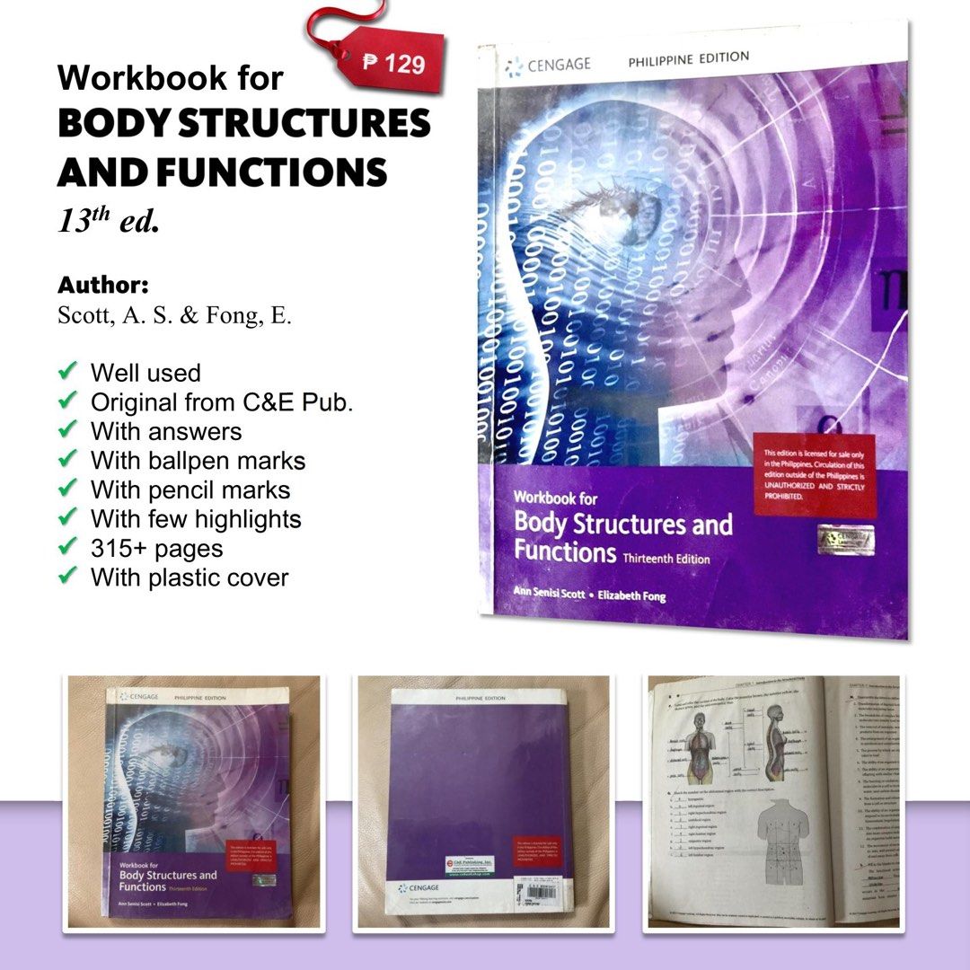 Anatomy and physiology workbook for body structures and functions 13th