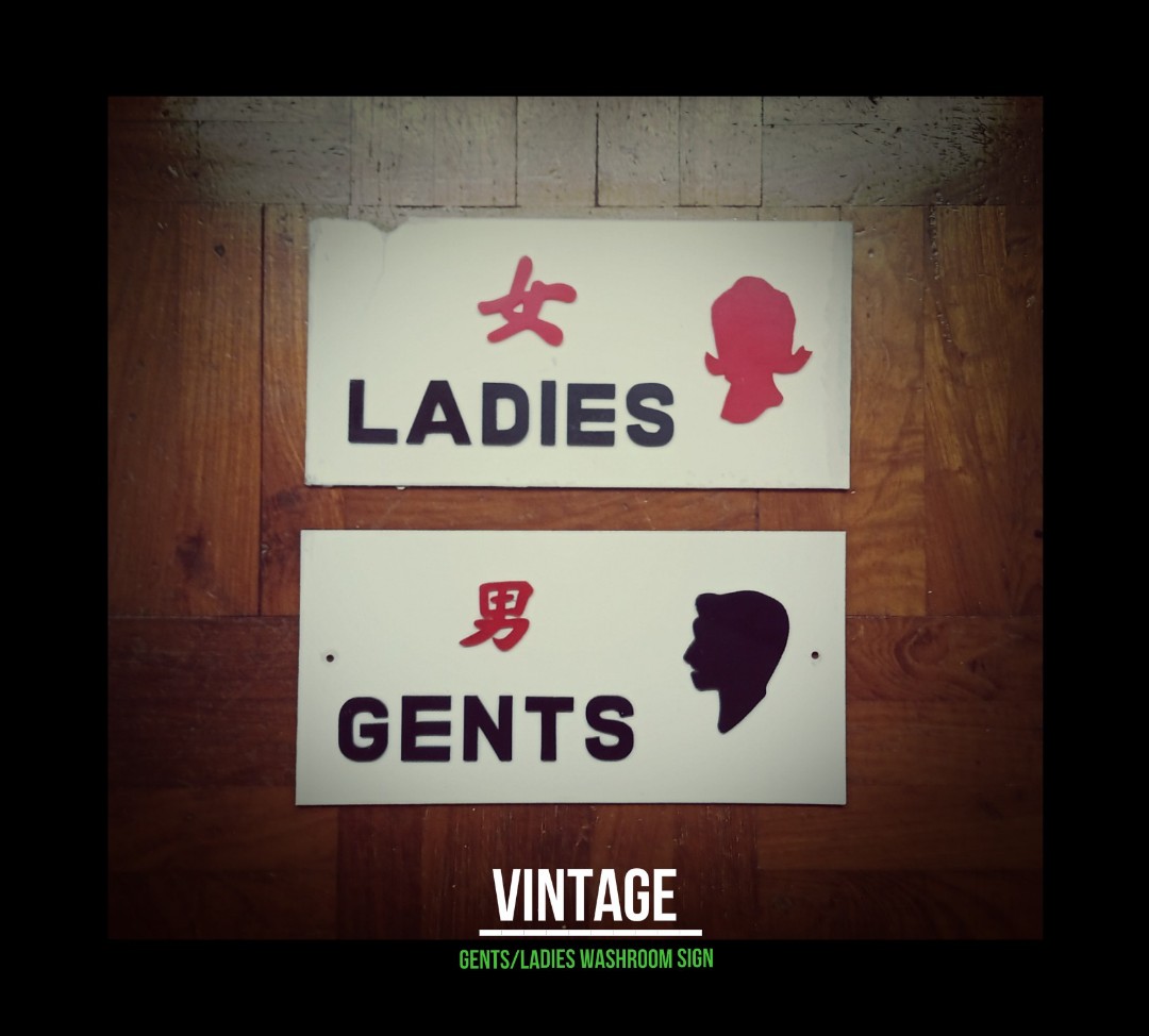 Antique/Vintage Sign - 1970s Gents/Ladies Acrylic washroom sign