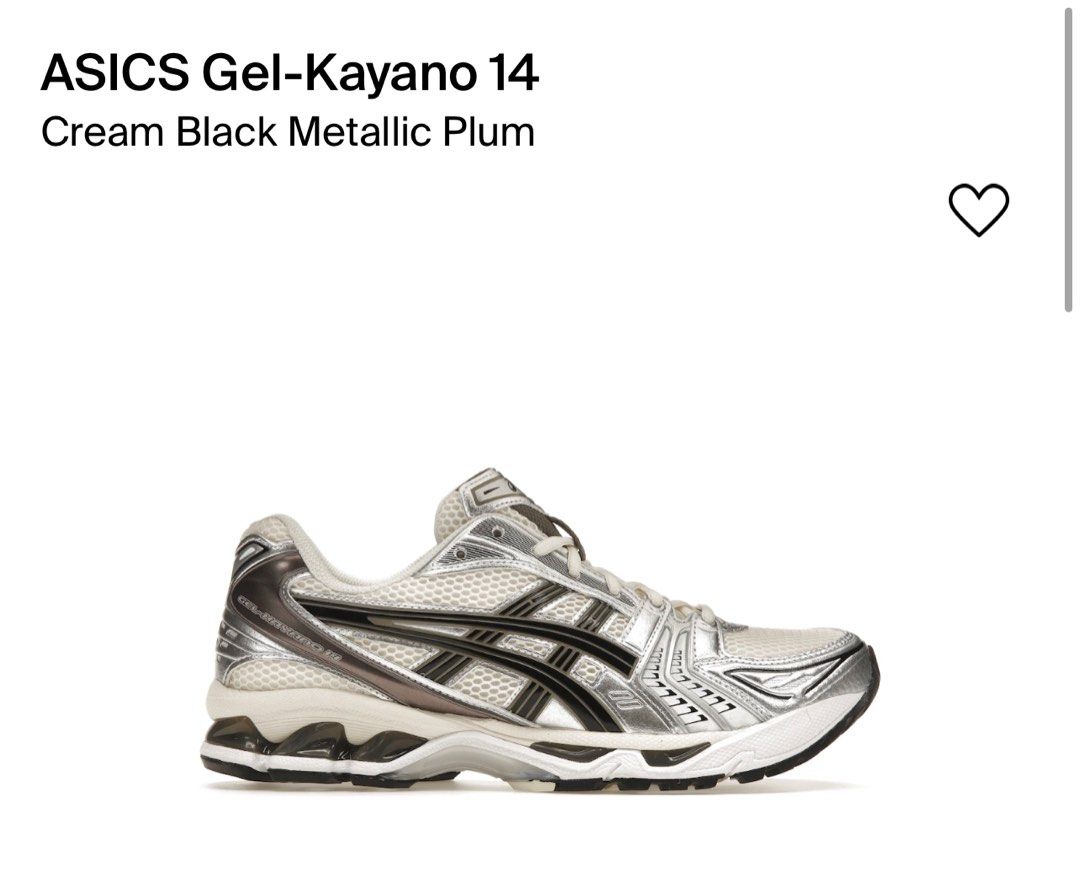 ASICS Gel-Kayano 14 Cream Black Metallic Plum US8.5, 男裝, 鞋, 波