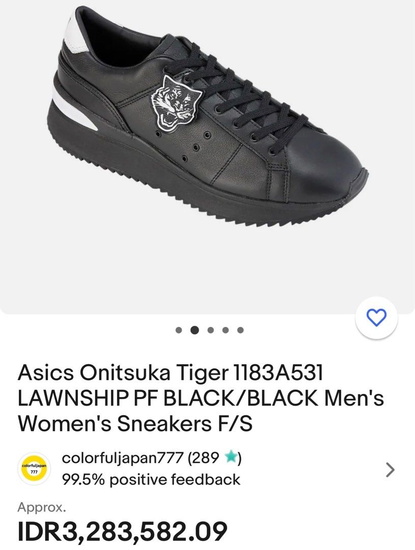 Asics Onitsuka Tiger Lawnship PF Black Sneakers Sepatu on Carousell