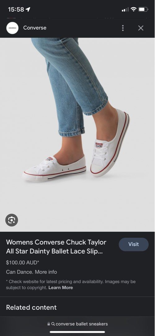 Authentic Converse Chuck Taylor Ballet Lace Slip