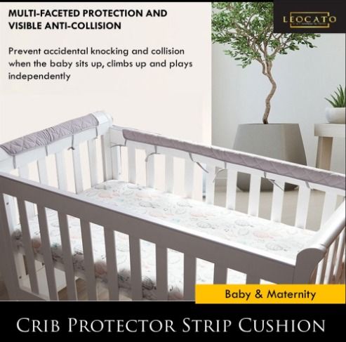 Baby Crib Rail Cover Protector Set Wrap Around Protection Safe Teething Guard
