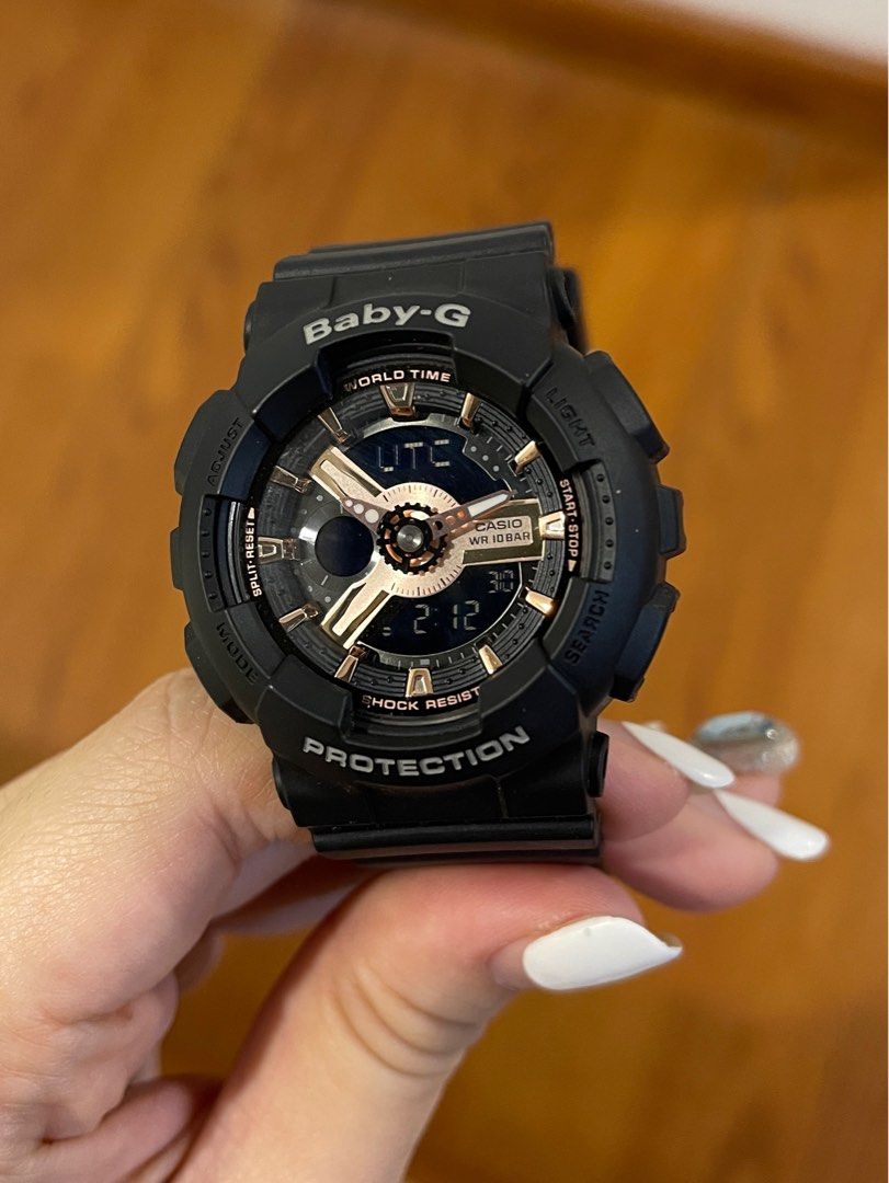 Black and rose on sale gold baby g watch