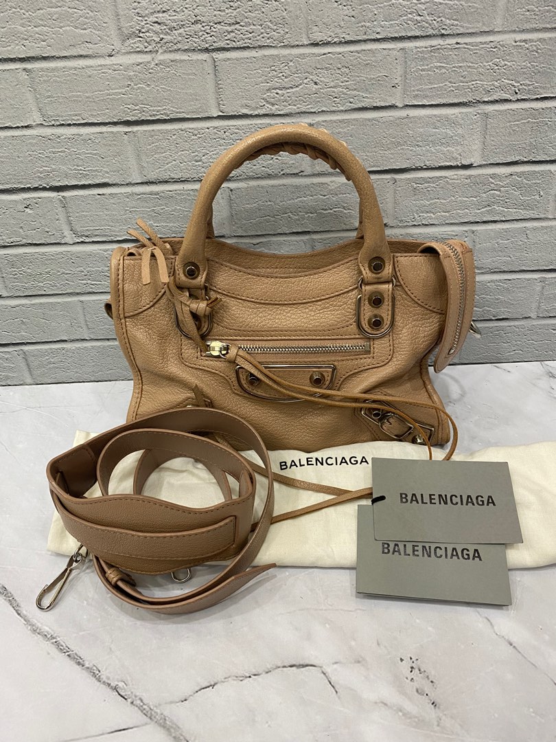 Balenciaga mini city nude hot sale