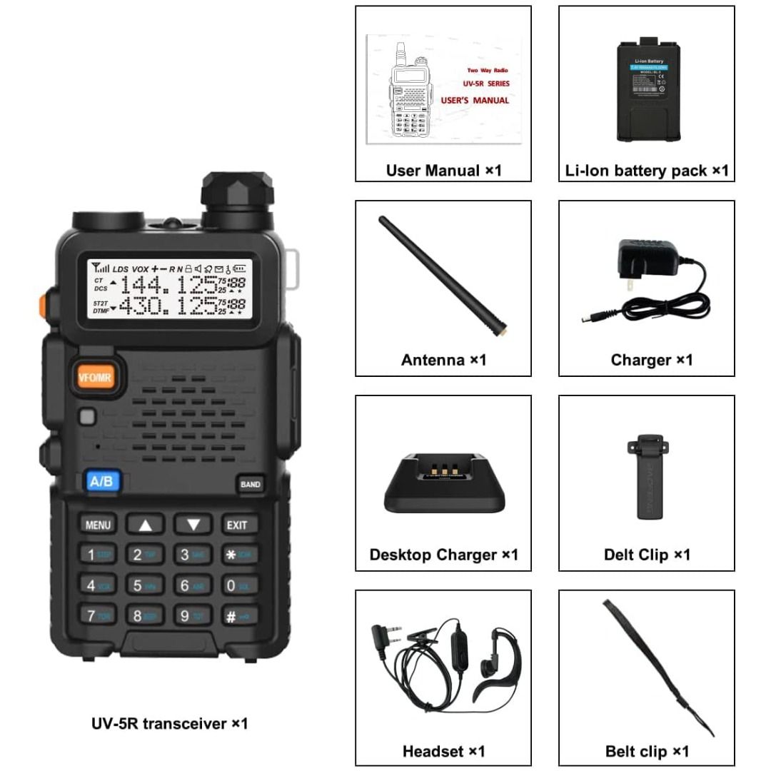 BaoFeng UV-5R High powered watts Dual Band Portable Two Way Radio Walkie  Talkie. Compact and inexpensive. This is not the Bao Feng Uv5r watts  version., Mobile Phones  Gadgets, Walkie-Talkie