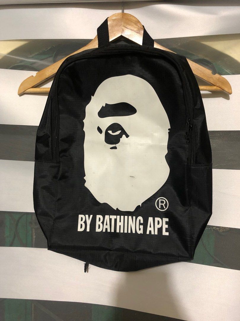 White bape-backpack - Depop