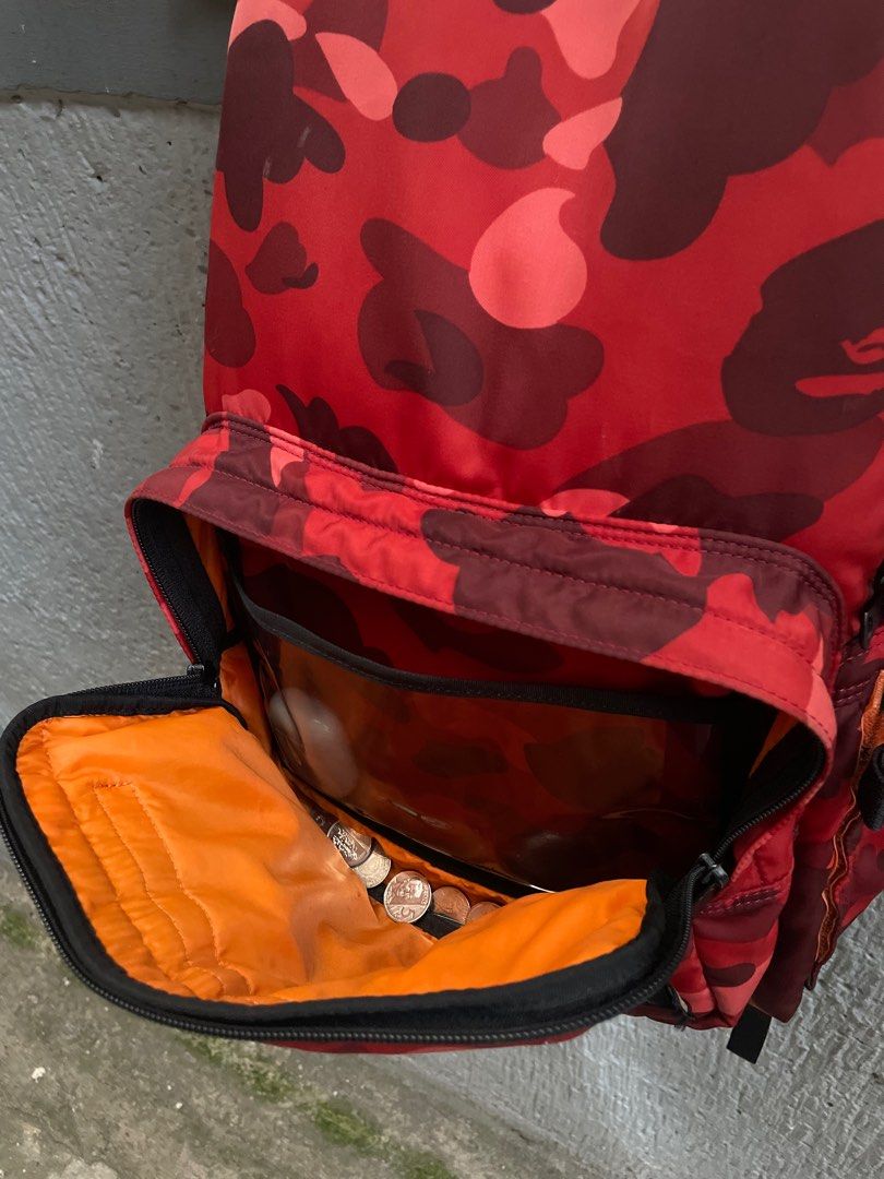 a bathing ape × PORTER Red camo DAYPACK