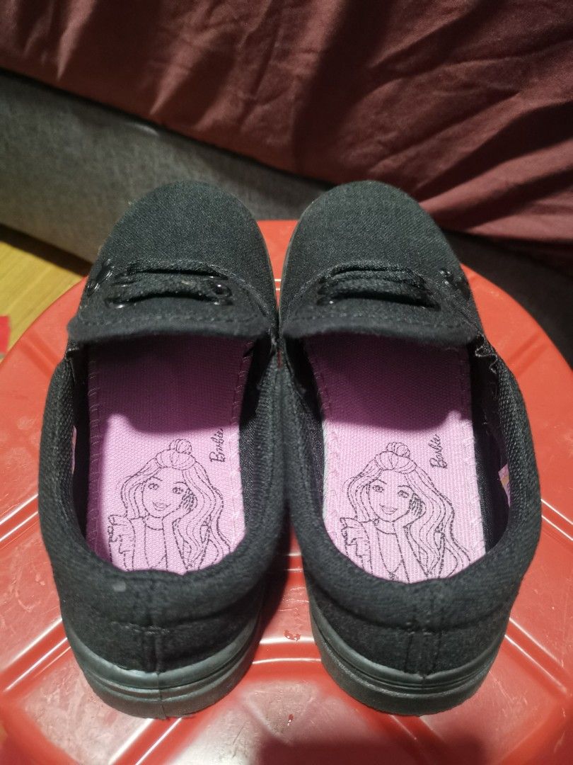 BARBIE BLACK SCHOOL SHOES, Babies & Kids, Babies & Kids Fashion on