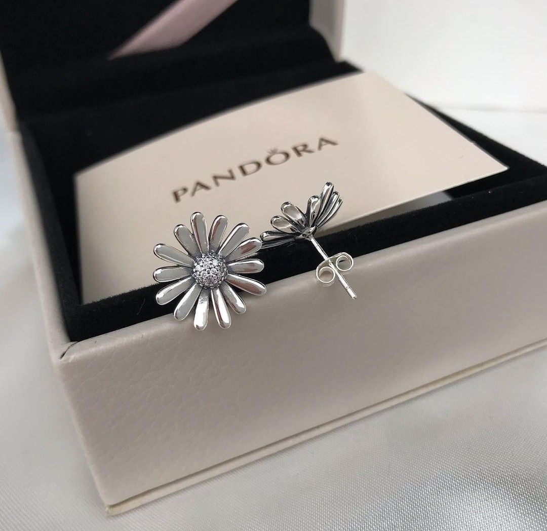Pandora daisy earrings sale cheap