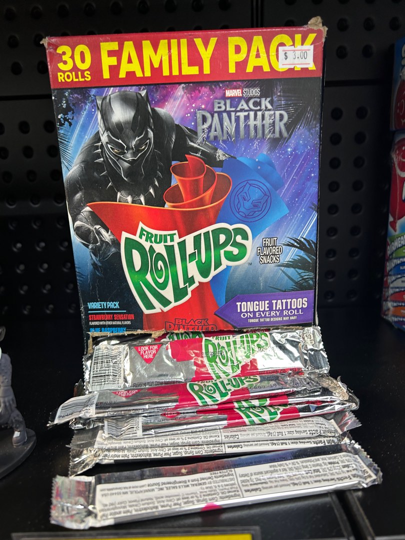 Black Panther Fruit Roll Ups Limited Edition Fruit Roll Ups Candy