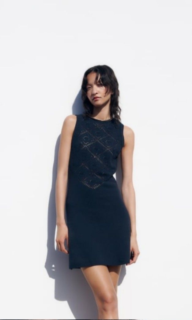 BN Zara Pointelle Knit Mini Dress, Women's Fashion, Dresses & Sets, Dresses  on Carousell