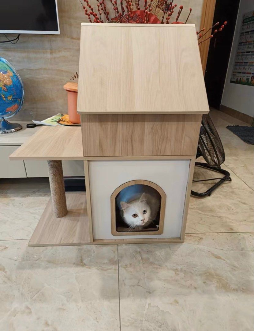 BN/INSTOCK Japan Wooden Tier Cat House Cat Condo with Cat