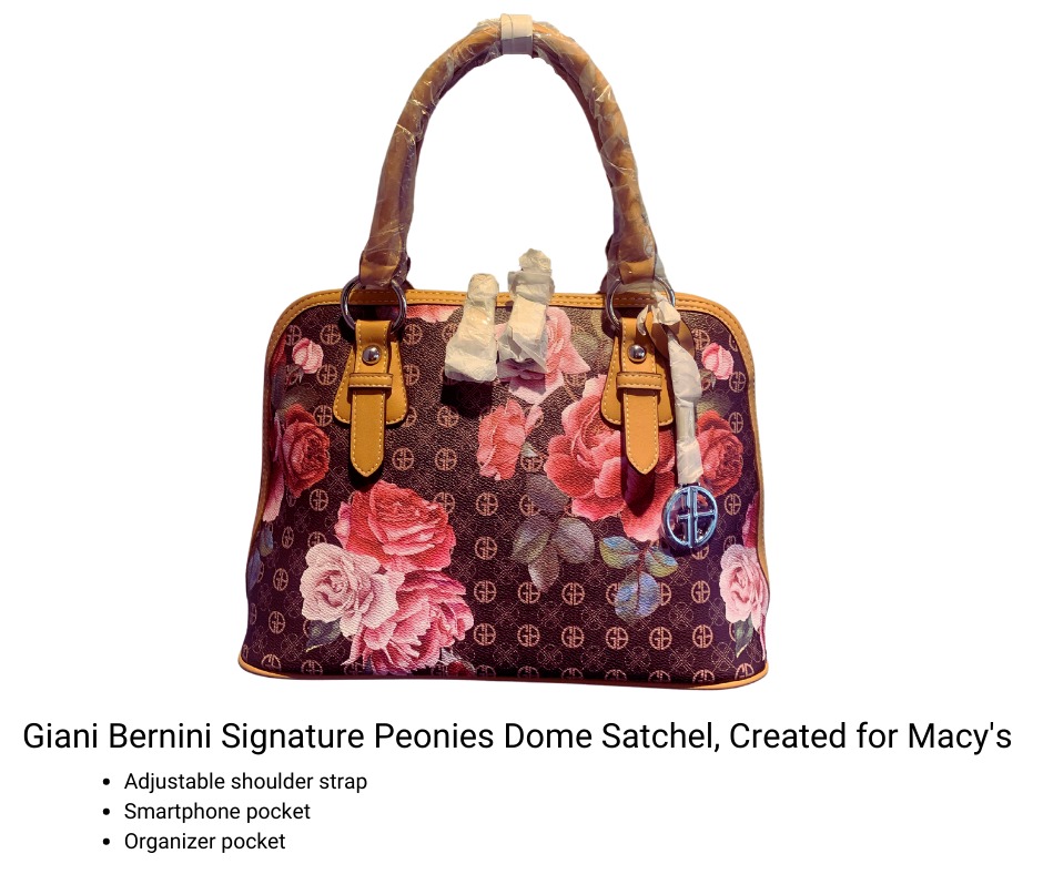 Brand New Giani Bernini Signature Peonies Dome Satchel, Created for