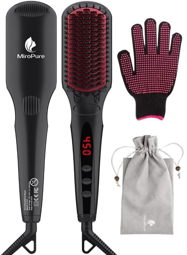 Hair straightening brush ionic 2025