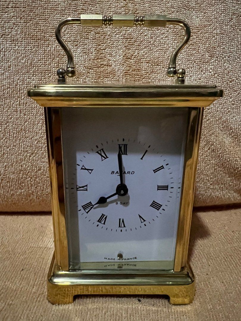 Carriage clock 8 days swiss made (Category: Clocks) located in Malabon City. Submitted by 168raymond (Listing ID 1242725914, Image 1). Description: Carriage clock 8 days Manual wind Good working condition Location Potrero Malabon Swiss made 5000 fix na po.