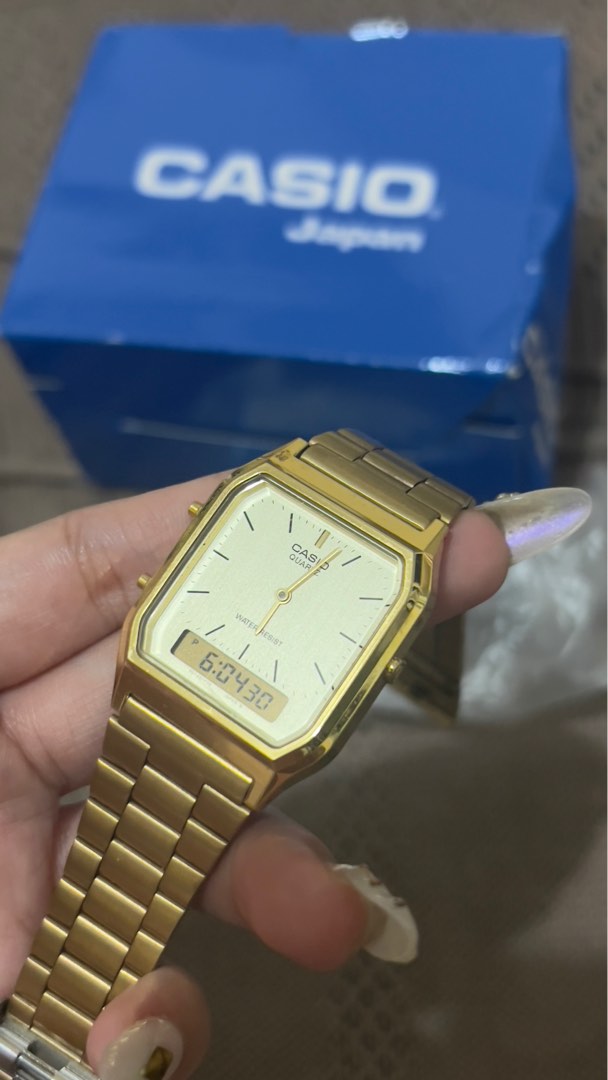 Casio Dual Time Gold Watch, Women's Fashion, Watches & Accessories ...
