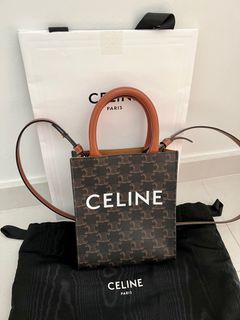 Medium Vertical Cabas In Triomphe Canvas With Celine Print - CELINE