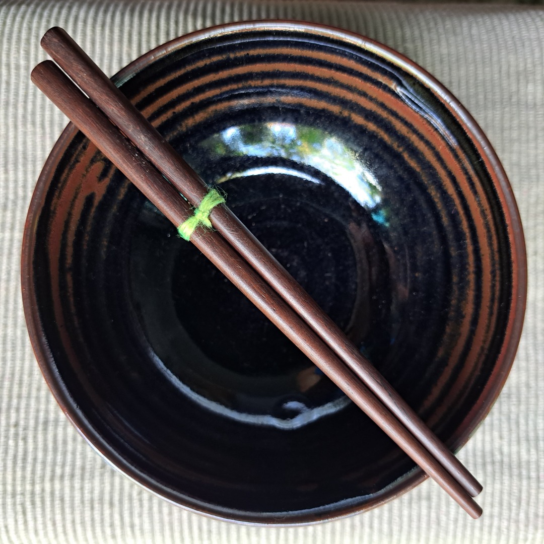 Ceramic Bowl with Chopsticks, Furniture & Home Living, Home Decor