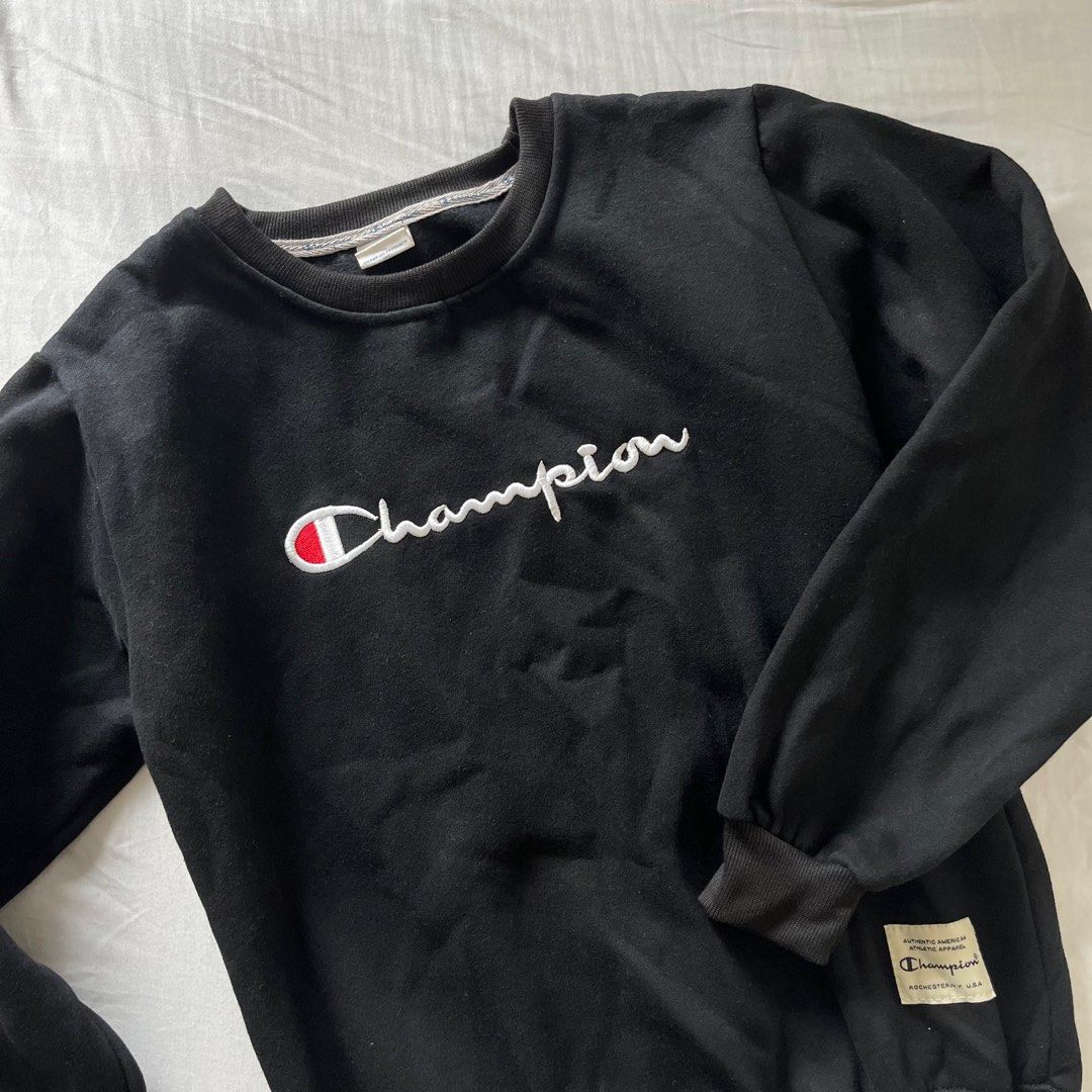 champion black sweatshirt sweater
