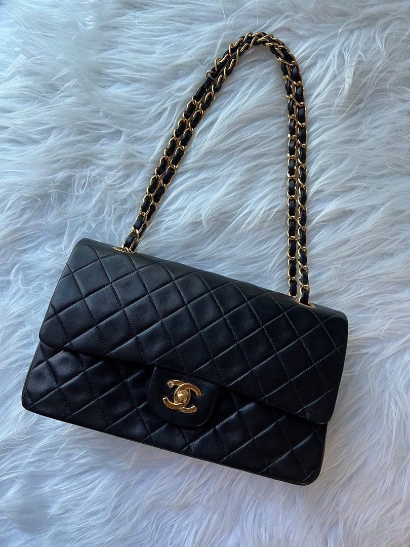 Chanel Vintage Classic Black, Luxury, Bags & Wallets on Carousell