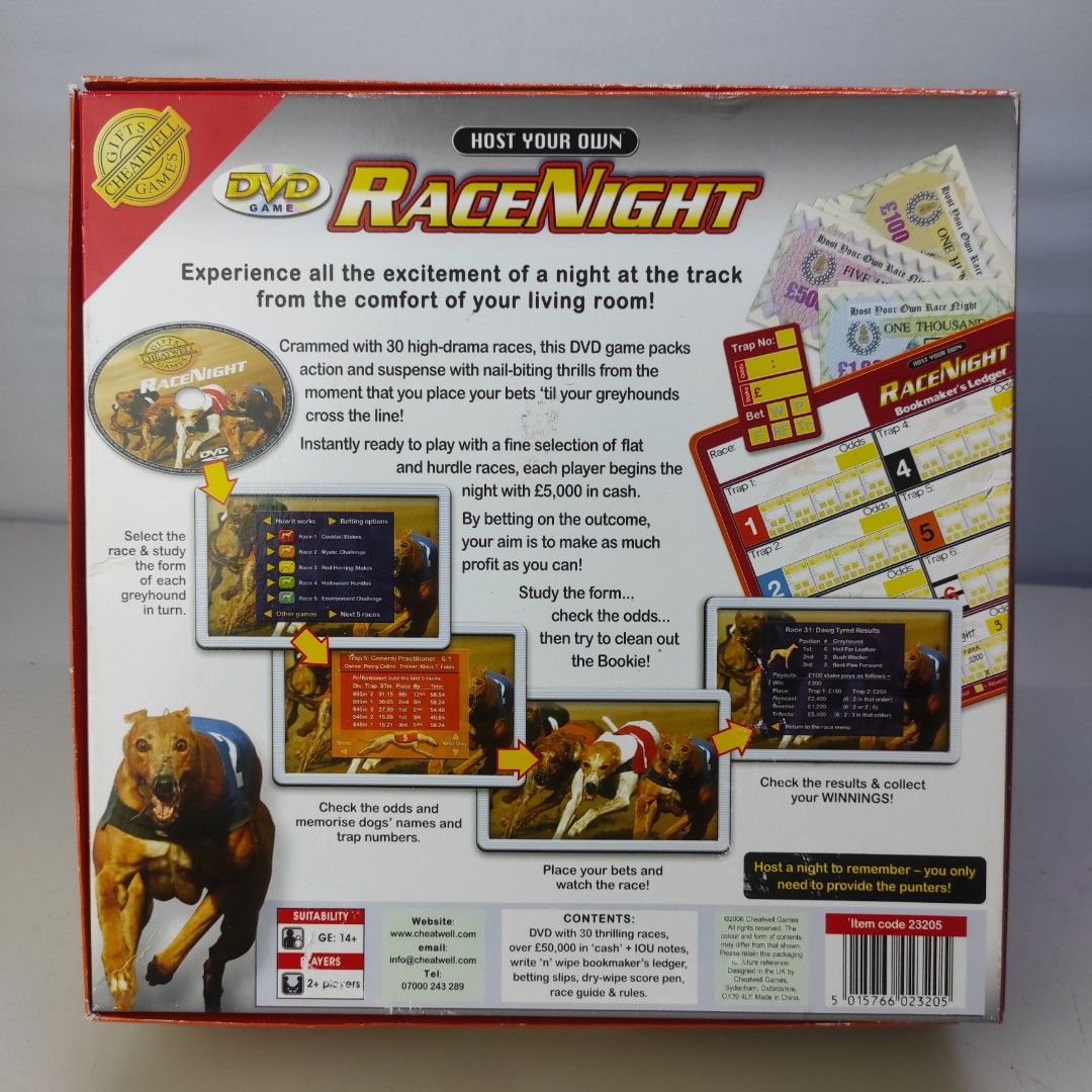Cheat well games Host your own race night DVD game from the UK 350 C7
