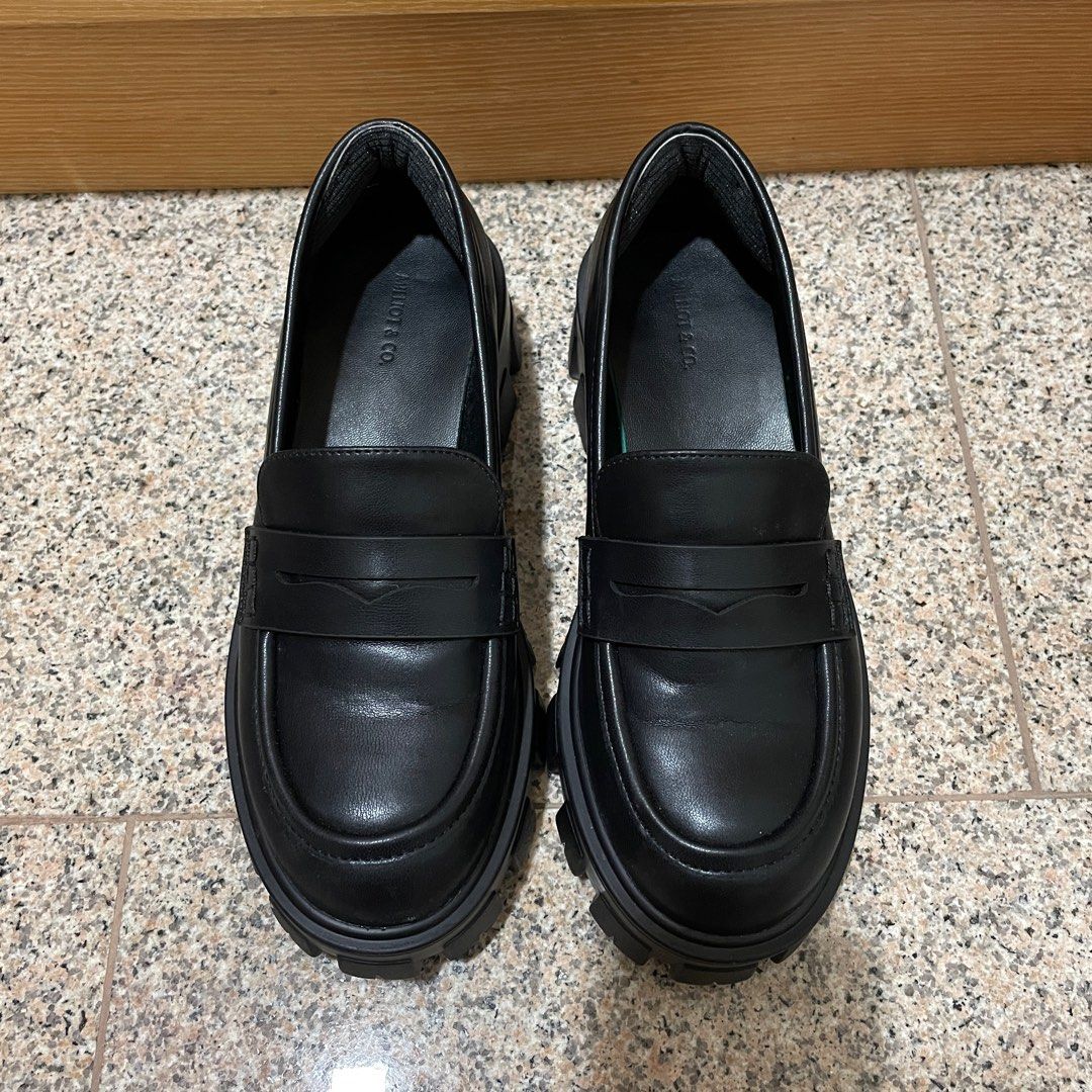 Chunky black loafers womens sales