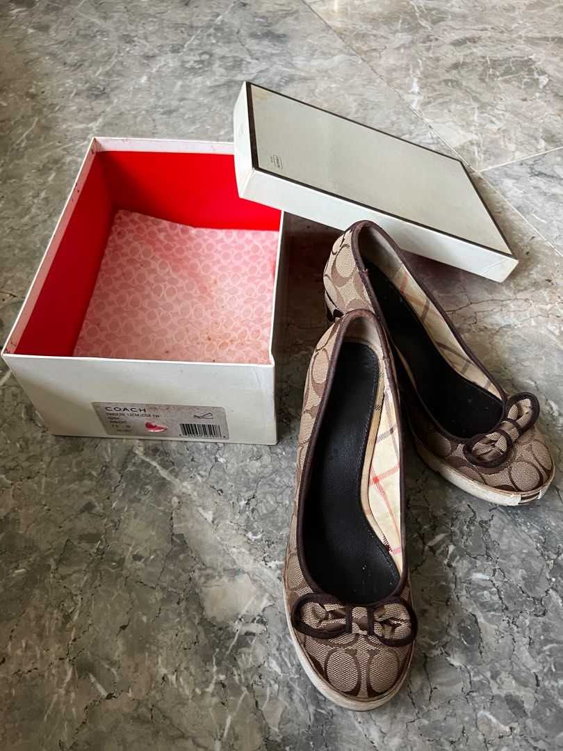 COACH guaranteed authentic sweetie wedge rare find comfy Women s Fashion Footwear Wedges on Carousell