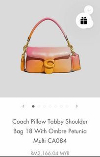 Coach CA084 Pillow Tabby Shoulder Bag 18 With Ombre Pale Pistachio