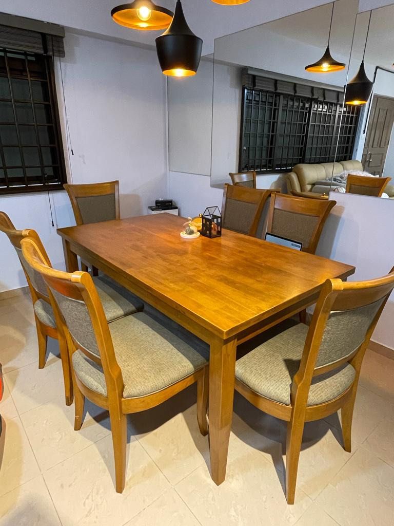 Courts Dining Table 6 Chairs, Furniture & Home Living, Furniture, Tables & Sets on Carousell