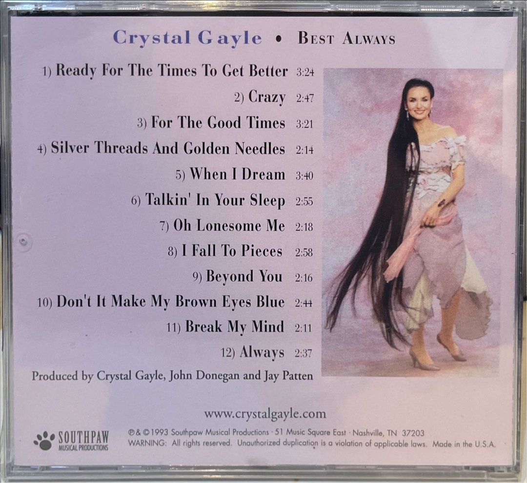 Crystal Gayle: Best Always, Hobbies & Toys, Music & Media, CDs & DVDs ...