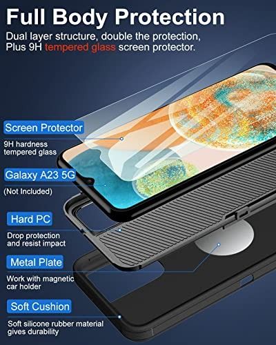 Dahkoiz for Samsung Galaxy S23 Ultra Case, with Dust-Proof Port Cover, Full  Body Protection Rubber Cover Phone Case for Samsung Galaxy S23 Ultra 5G
