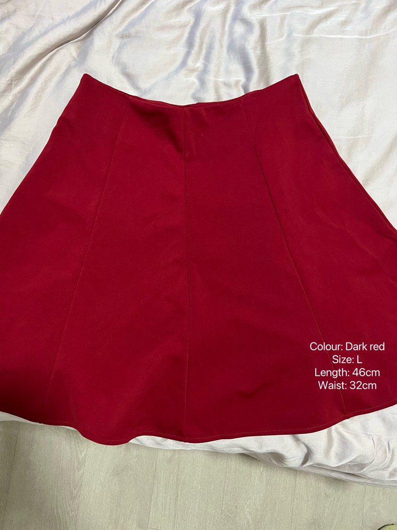 Dark red deals skater skirt