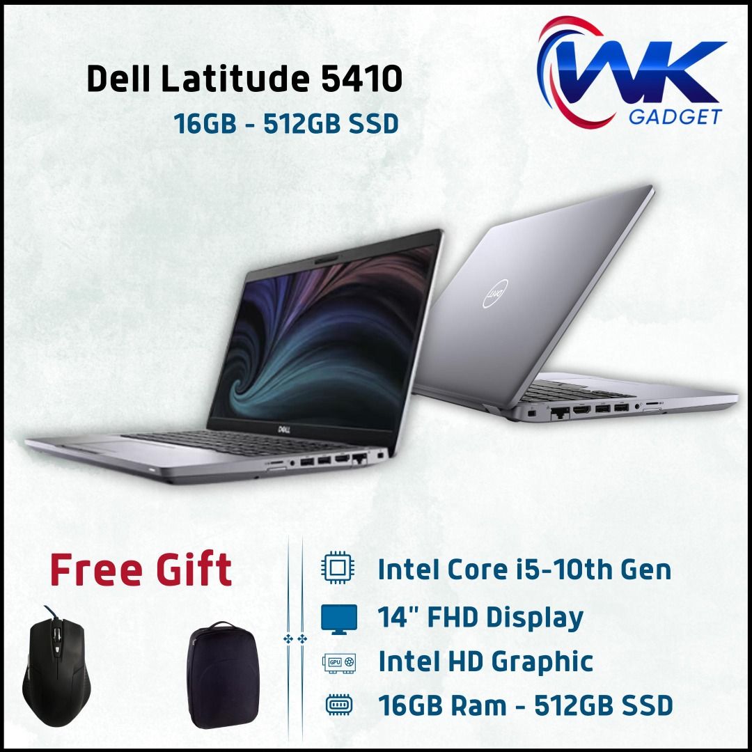 Dell Latitude 5410 Notebook Intel Core i5 10th Gen 16GB RAM 512GB SSD 14  Inch FHD