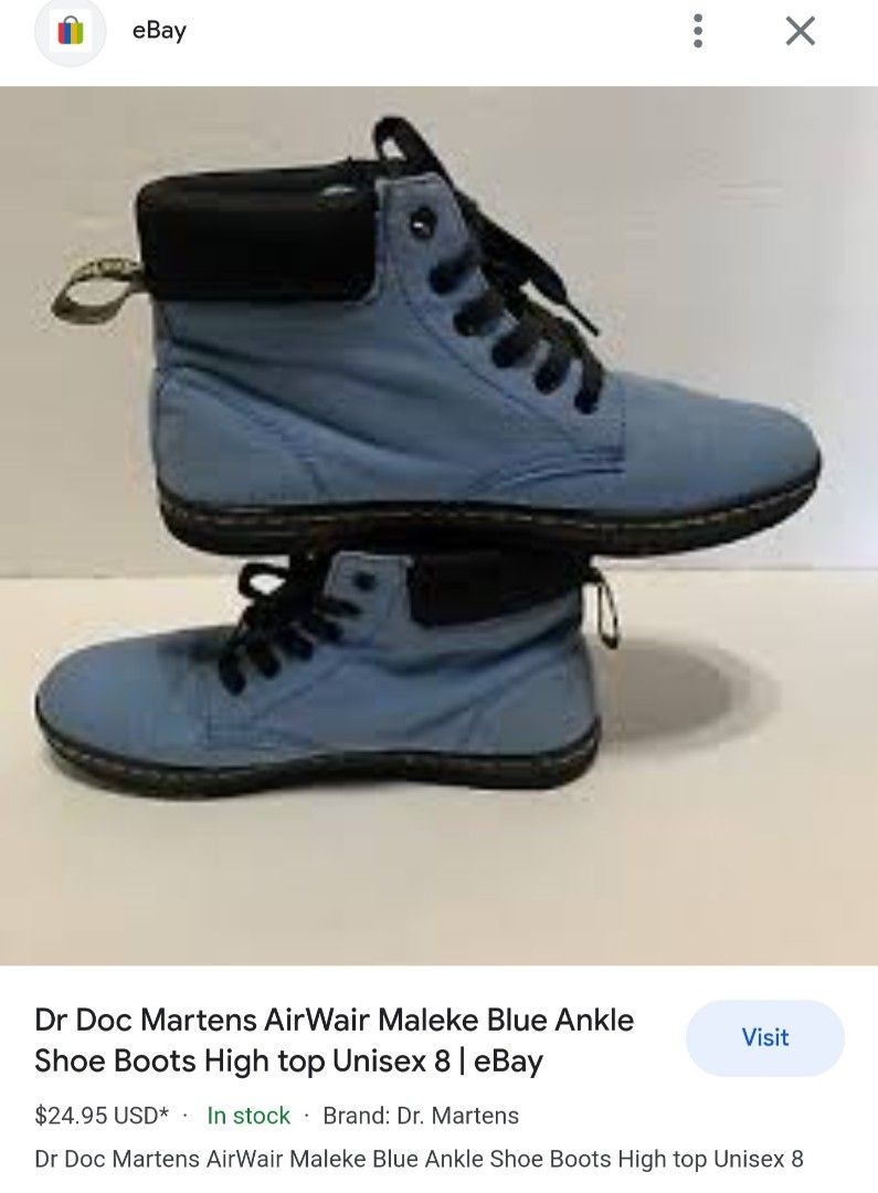 Dr Martens Airwair Meleke Blue Ankle Shoe Boots Women s Fashion Footwear Boots on Carousell