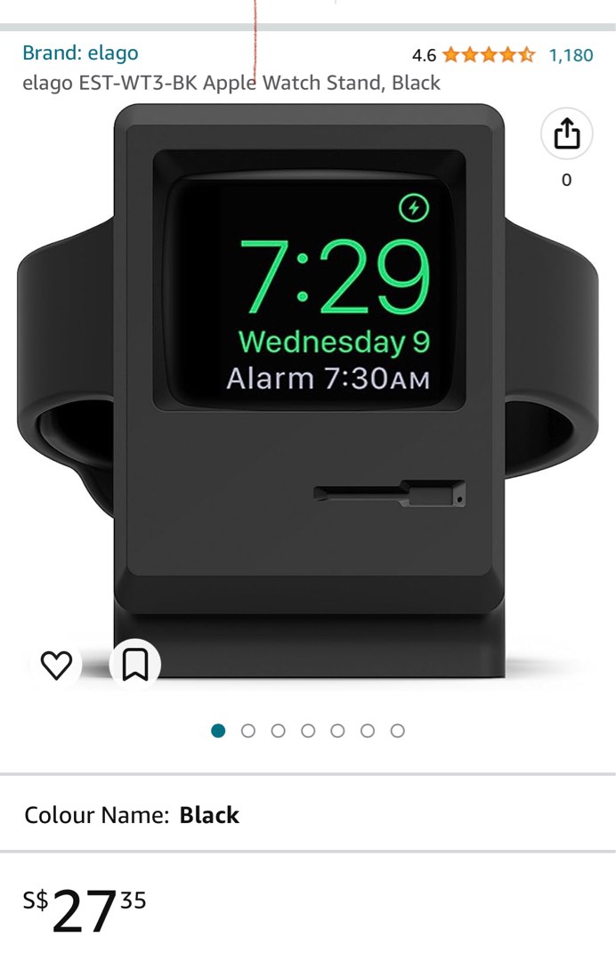 elago EST WT3 BK Apple Watch Stand Black Computers Tech Parts
