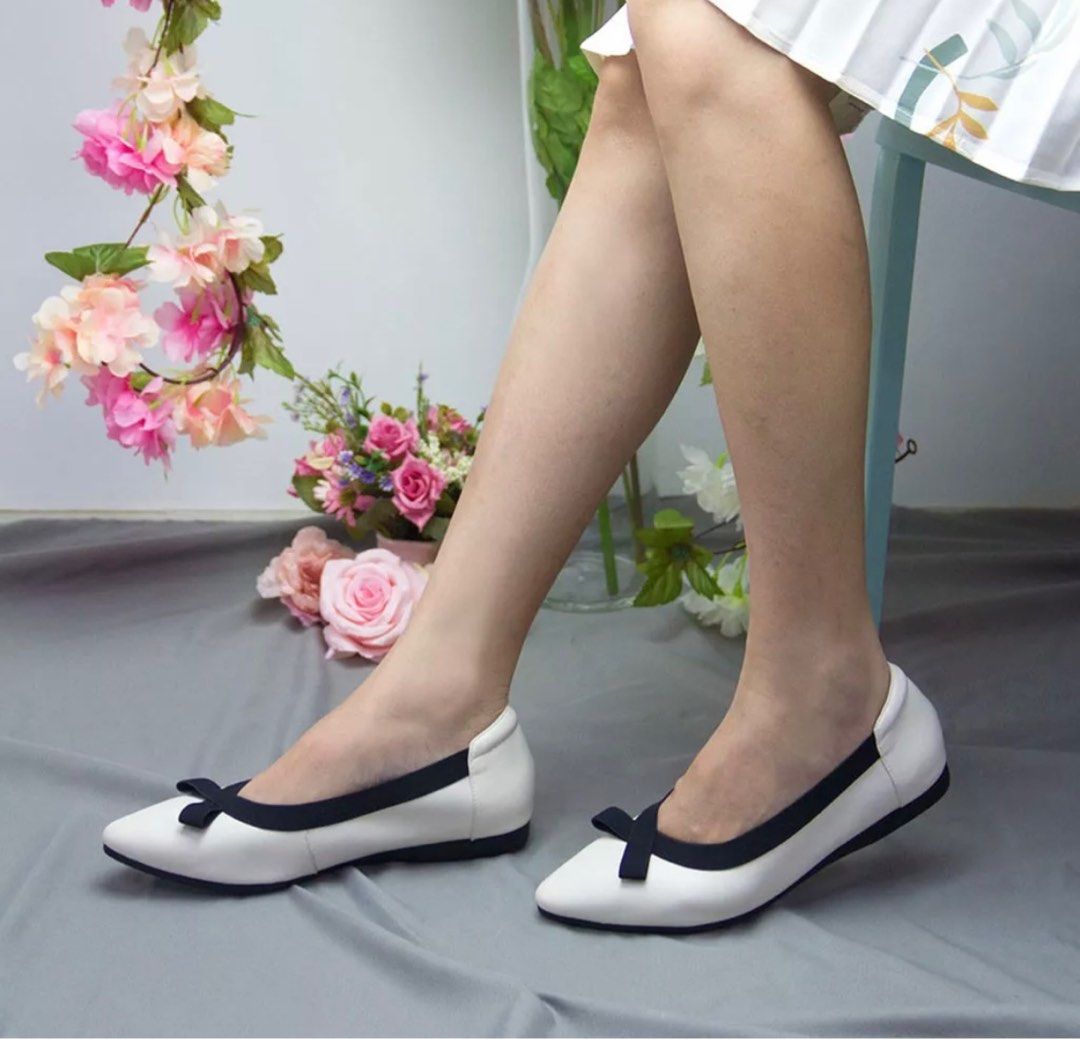 White dress flat store shoes