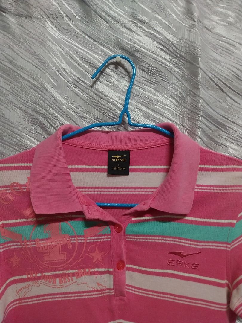 Erke Pink Polo Shirt for Women, Women's Fashion, Tops, Shirts on Carousell