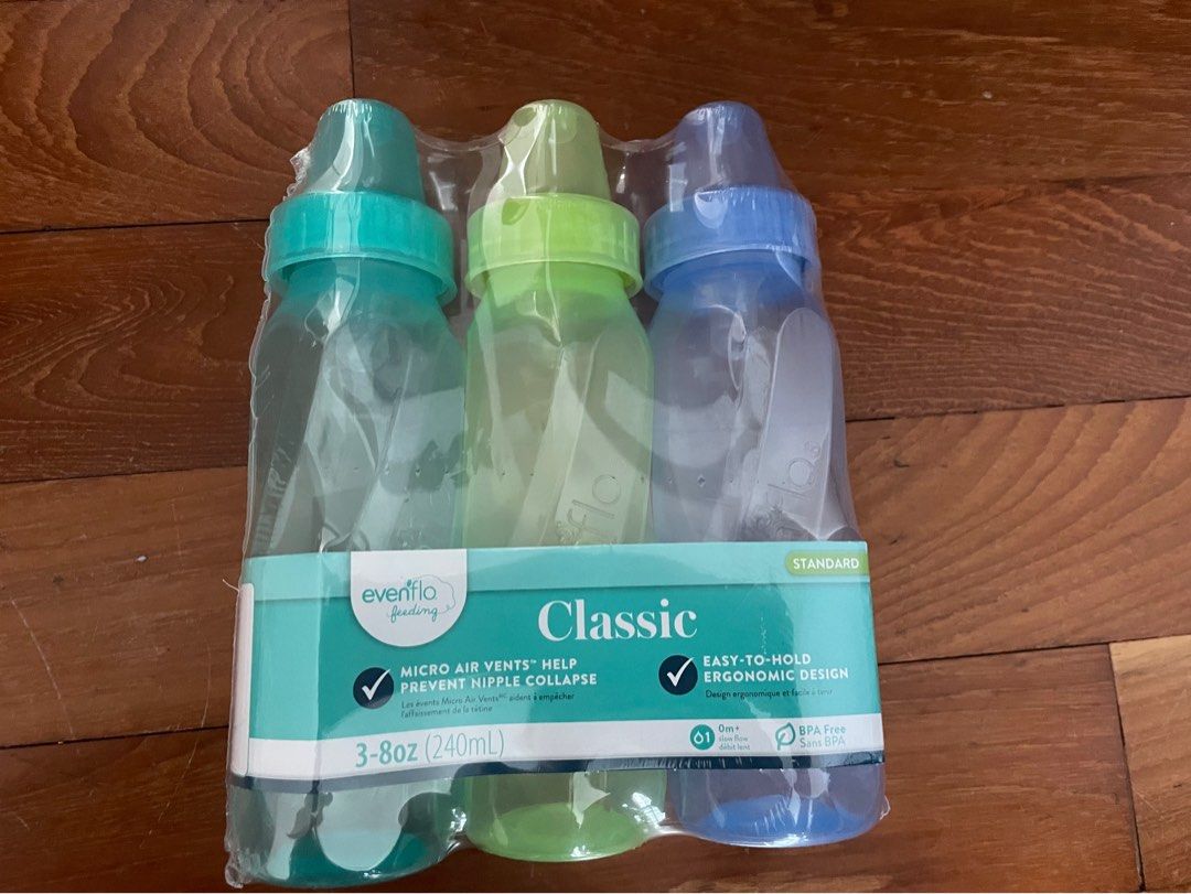 Evenflo Classic Baby Bottles (6 bottles in total), Babies & Kids