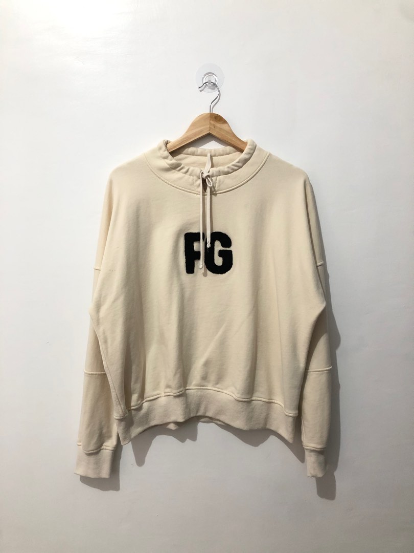 FEAR OF GOD MOCK NECK PULLOVER CREAM