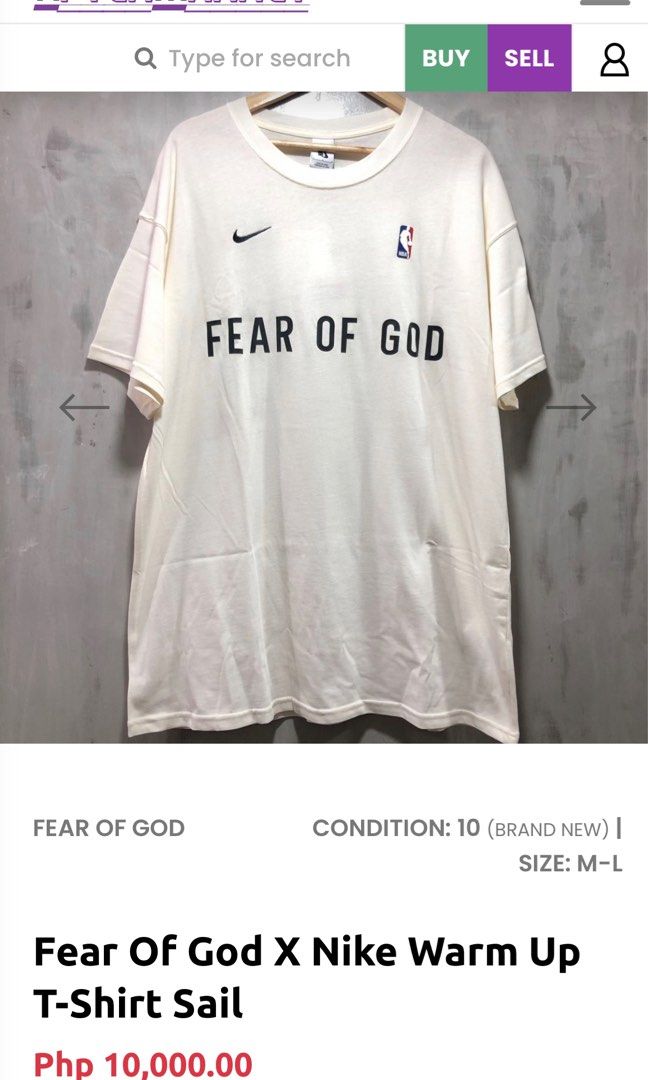 Nike Fear of god x Nike warm up t-shirt sail