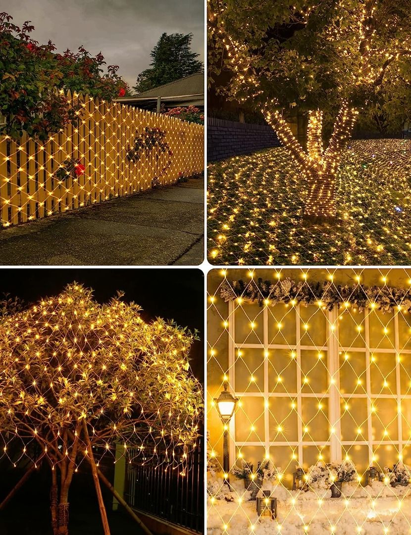 FIRE SALE! Christmas Net Lights Outdoor 200 LED 3m x 2m Christmas Lights  String Lights for Decorations Christmas Tree Bushes Garden Curtain Timer  Remote Modes Indoor Plug in, Furniture  Home
