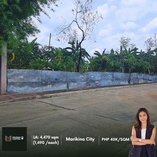 FOR SALE: 4,470 sqm (1,490 sqm/each) Vacant Lot in Marikina City