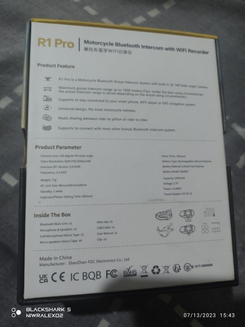 Freedconn R1-PRO Intercom, Motorbikes, Motorbike Parts & Accessories ...