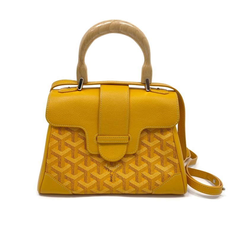 saint louis pm 34cm yellow canvas chevroches calfskin